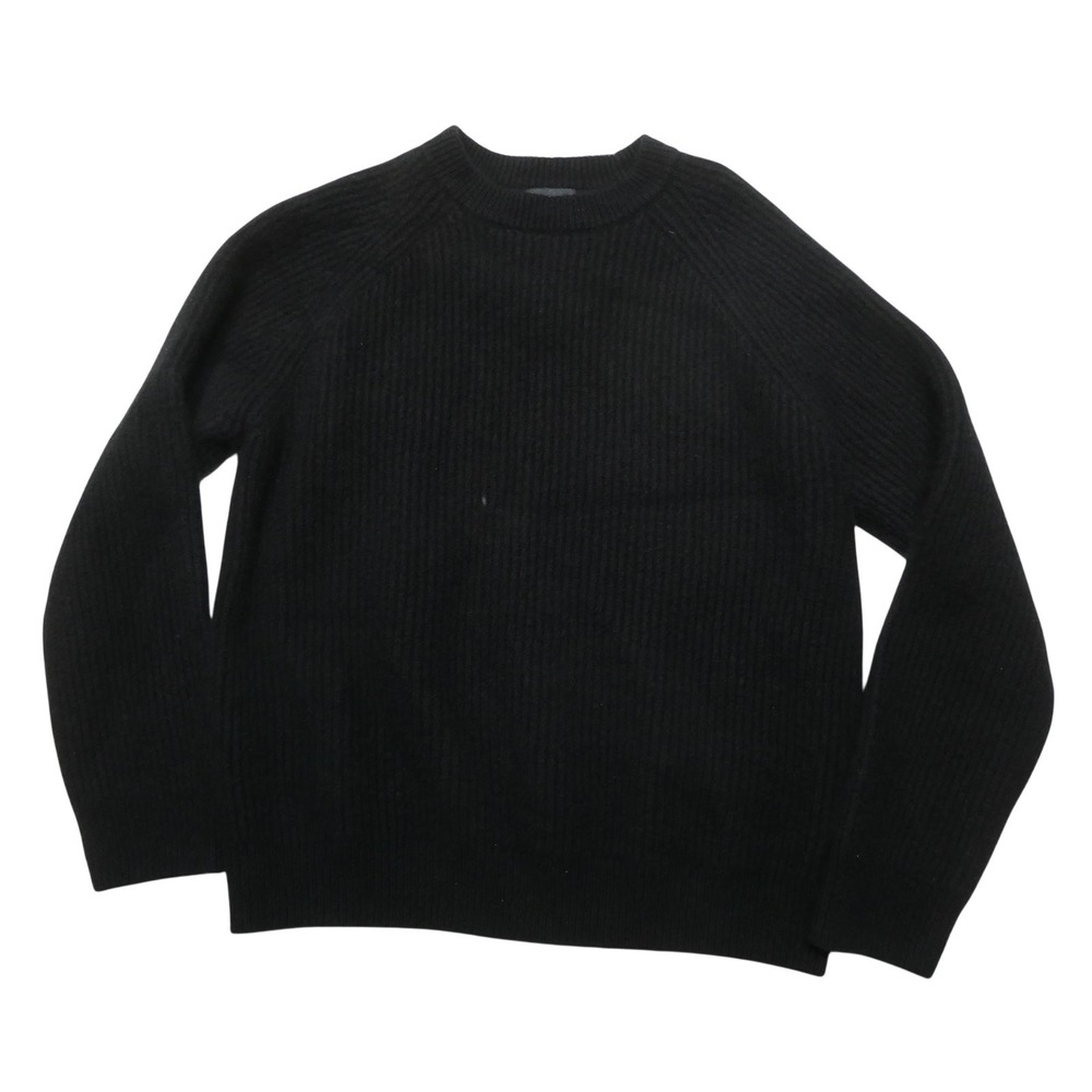 Quince Sweater Womens Large Black 100% Cashmere Crewneck Ribbed Knit Pullover